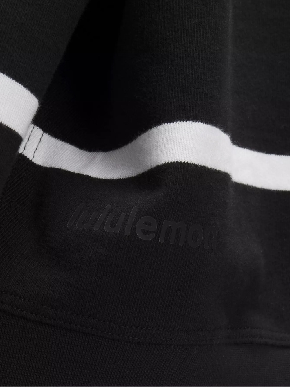 Lululemon Perfectly Oversized Cropped Crew Stripe Black White Size 2 - Picture 5 of 7